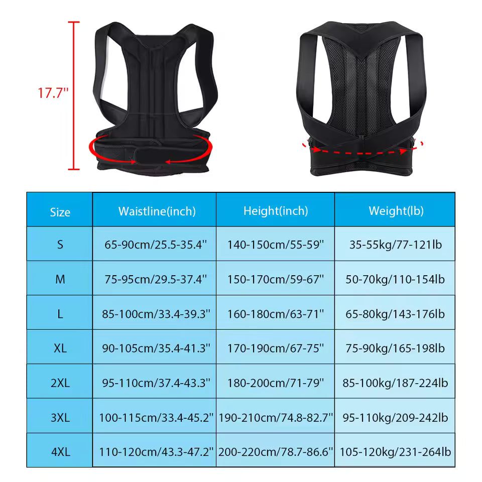 Posture Corrector Belt And Poster Correction Shoulder Support 😍🔥
