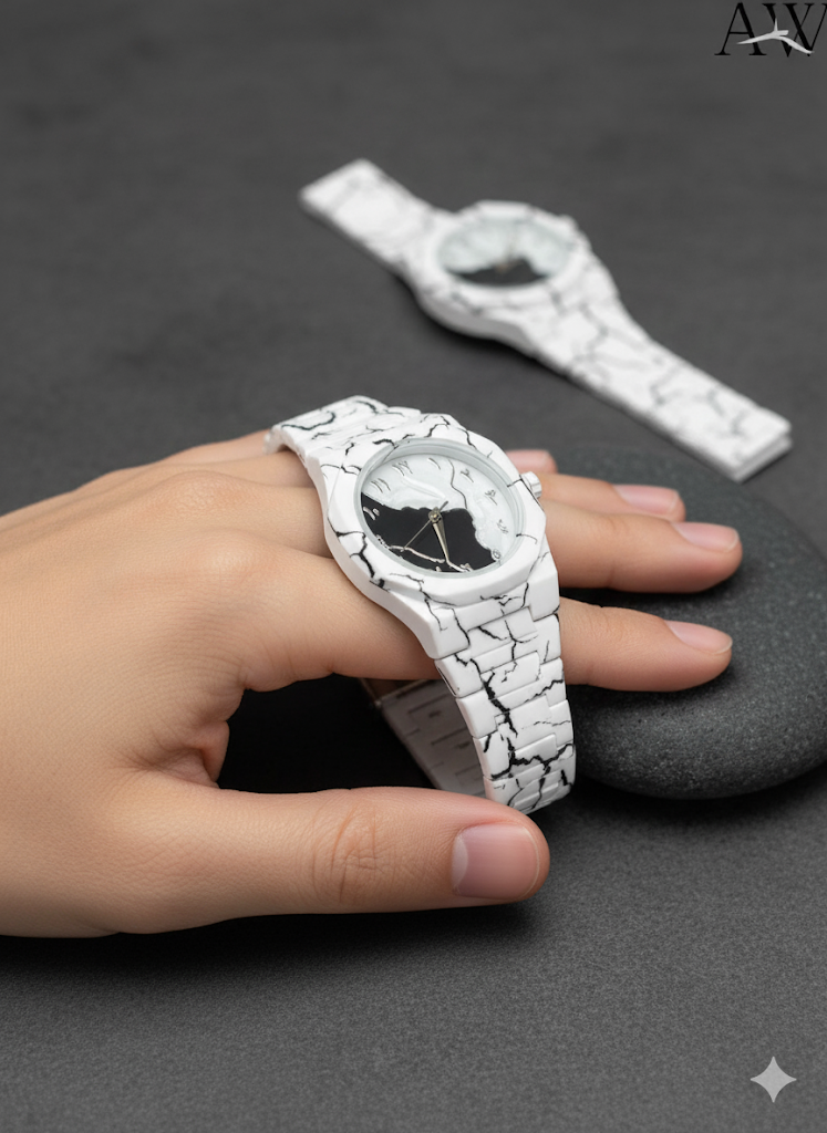 Arabic Aura Watch Marble Double Dial (IMPORTED)