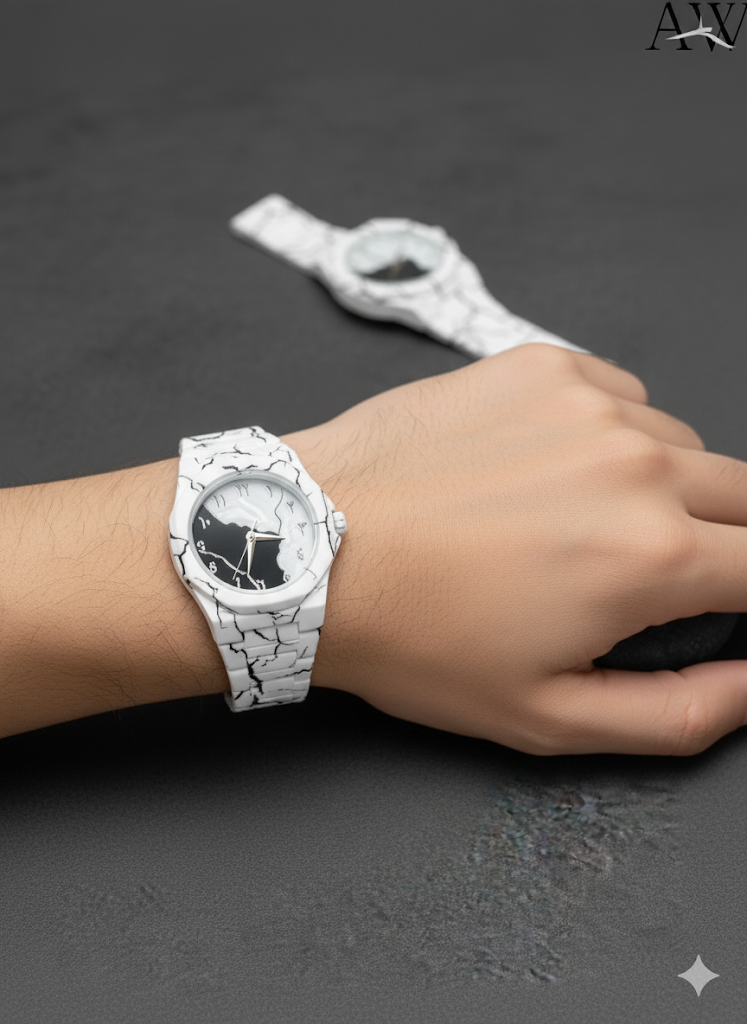 Arabic Aura Watch Marble Double Dial (IMPORTED)